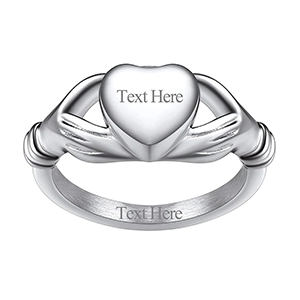 anillo para cenizas corazón personalizable