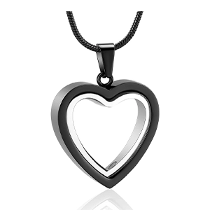 colgante para cenizas corazón negro