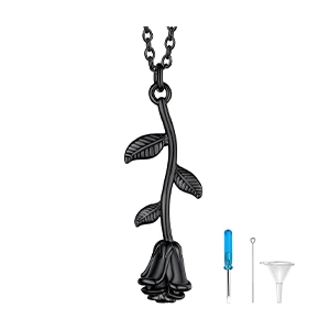colgante para cenizas rosa negra
