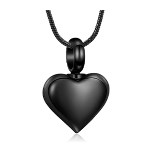 collar para cenizas corazón negro