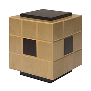 miniurna cenizas humanas en cubo